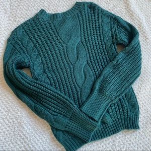 UO BP Green Cable Knit Sweater